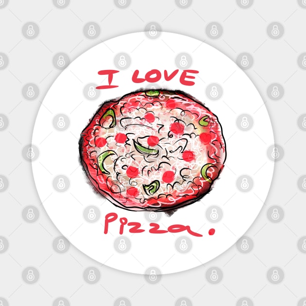 I Love Pizza Magnet by jayakbariart